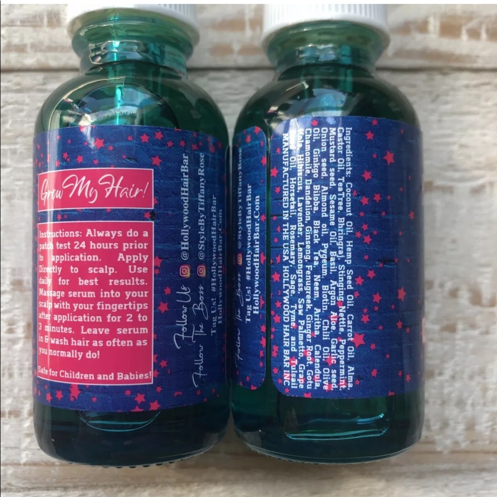 2x Hollywood Hair Bar Growth Serum Bottle New! Hair Regrowth Oil 1oz x 2 = 2oz - Picture 2 of 2
